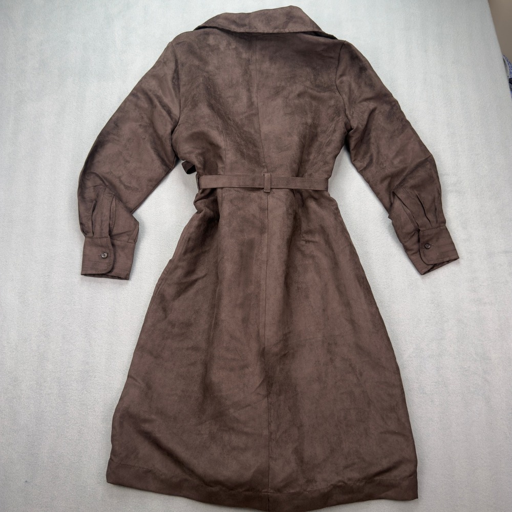 Banana Republic LS Vegan Suede Costa Coffee Dress 10 Petite Brown - Picture 4 of 14